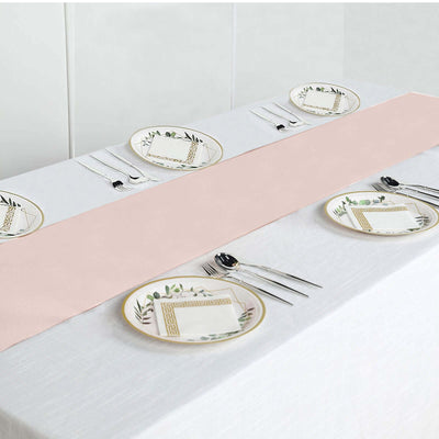 Polyester Table Runner 12"x108" Blush - Wrinkle-Resistant & Durable Table Decor