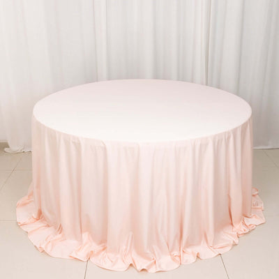 Scuba Round Tablecloth 132" Blush - Seamless & Wrinkle Free Table Cover