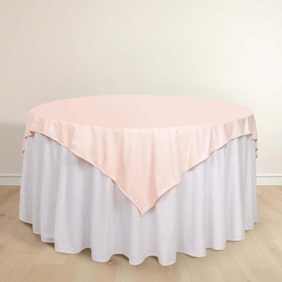 Scuba Square Table Overlay 70"x70" Blush - Wrinkle Free & Stain Resistant Table Topper