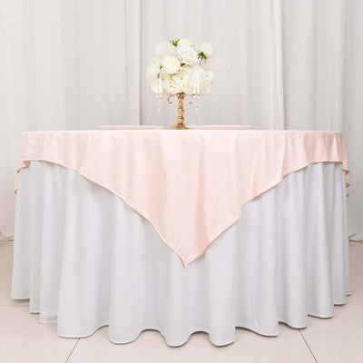 Scuba Square Table Overlay 70"x70" Blush - Wrinkle Free & Stain Resistant Table Topper