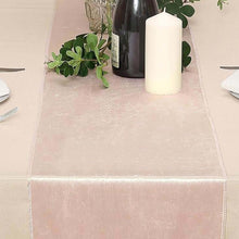 Premium Velvet Table Runner Blush & Rose Gold 12 Inch x 108 Inch 