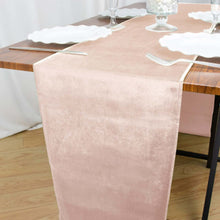 12 Inch x 108 Inch Premium Blush & Rose Gold Velvet Table Runner