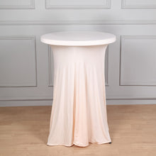 Blush Rose Gold Heavy Duty Spandex Cocktail Wavy Table Cover