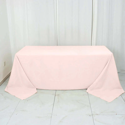 Premium Polyester Rectangle Tablecloth 90"x132" Blush - Seamless 220GSM Wrinkle-Resistant & Durable Fabric