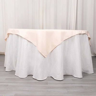 Premium Polyester Square Table Overlay 54"x54" Blush - 220GSM Wrinkle-Resistant Table Topper