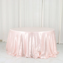 132 Inch Satin Tablecloth In Blush Rose Gold