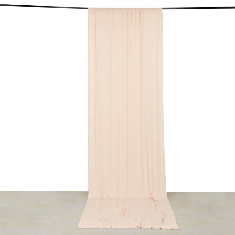 Blush 4-Way Stretch Spandex Drapery Panel with Rod Pockets, Photography Backdrop Curtain