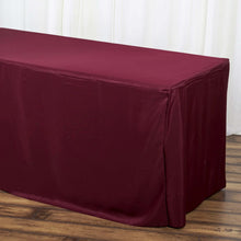 Fitted Polyester Rectangular Table Cover In Burgundy 6 Feet