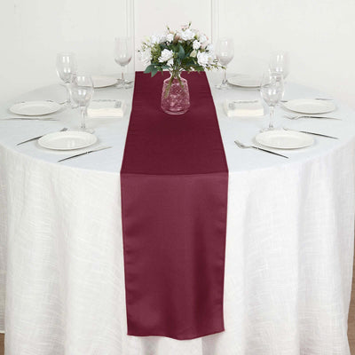 Polyester Table Runner 12"x108" Burgundy - Wrinkle-Resistant & Durable Table Decor