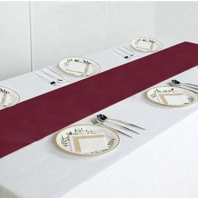 Polyester Table Runner 12"x108" Burgundy - Wrinkle-Resistant & Durable Table Decor