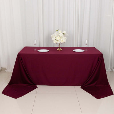 Scuba Rectangular Tablecloth 90"x156" Burgundy - Seamless & Wrinkle Free Table Cover