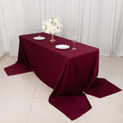 Scuba Rectangular Tablecloth 90"x156" Burgundy - Seamless & Wrinkle Free Table Cover