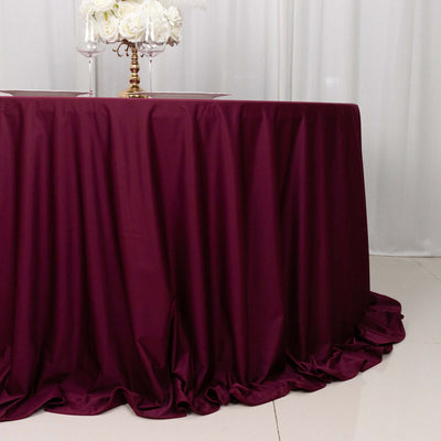 Scuba Round Tablecloth 132" Burgundy - Seamless & Wrinkle Free Table Cover