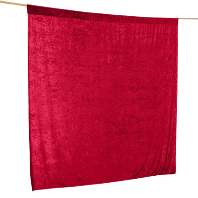 Crushed Velvet Backdrop Curtain – Burgundy 8ft x 8ft Event Drape with Rod Pocket, Privacy Panel for Photo Booths & Events