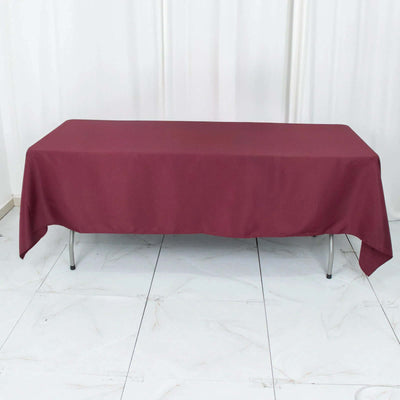 Premium Polyester Rectangle Tablecloth 60"x102" Burgundy - 220GSM Wrinkle-Resistant Table Cover