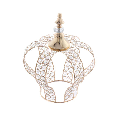 Crystal-Bead Royal Crown Cake Topper 14" Metallic Gold