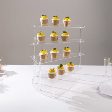 <span style="background-color:transparent;color:#000000;">Sophisticated 4-Tier Clear Spiral Stairway Acrylic Cake Stand</span>