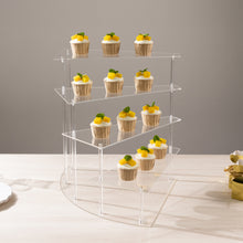 4-Tier Clear Spiral Stairway Acrylic Cake Stand, Cupcake Dessert Display Stand