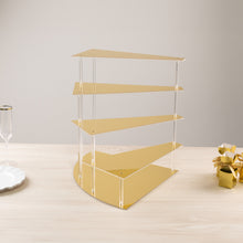 4-Tier Gold Spiral Stairway Acrylic Cake Stand with Mirror Finish