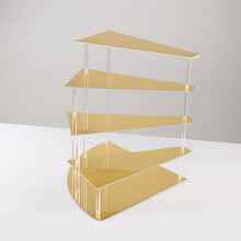 4-Tier Gold Spiral Stairway Acrylic Cake Stand with Mirror Finish