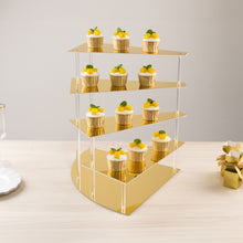 4-Tier Gold Spiral Stairway Acrylic Cake Stand with Mirror Finish