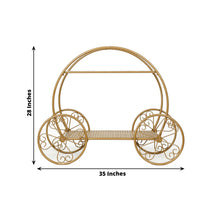 2-Tier Gold Cinderella Carriage Metal Cake Stand, Giant Princess Pumpkin Coach Centerpiece Dessert