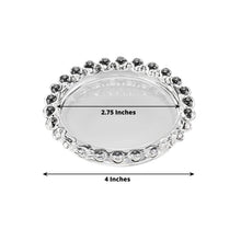 6 Pack Clear Glass Pillar Candle Holder Plates with Beaded Rims, Transparent Small Round