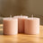 6-Pack Unscented Pillar Candles – Dripless 3x3 Blush Paraffin Wax with Smokeless Cotton