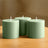 6-Pack Unscented Pillar Candles – Dripless 3x3 Sage Green Paraffin Wax with Smokeless