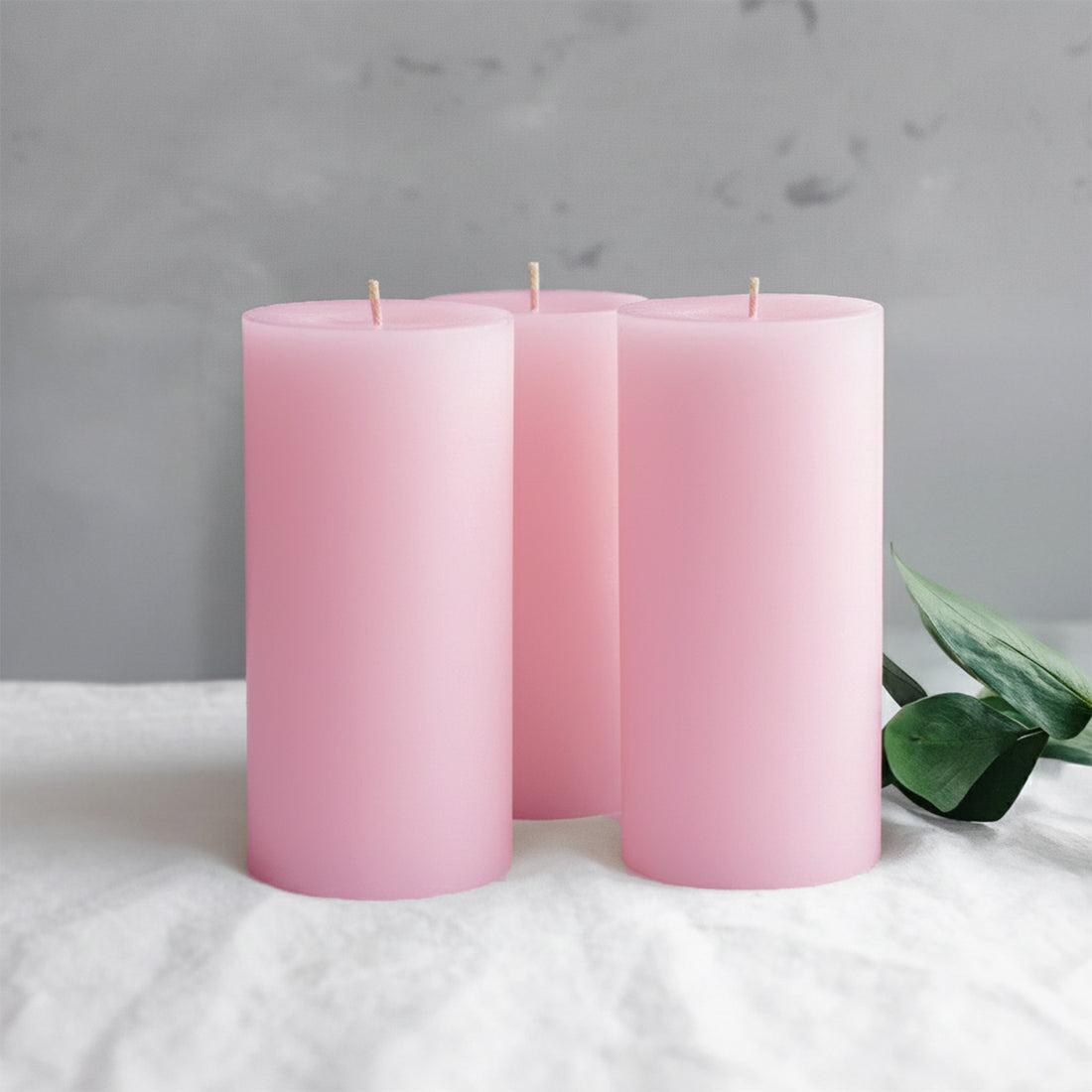 6-Pack Unscented Pillar Candles – Dripless 3x6inch Pink Paraffin Wax
