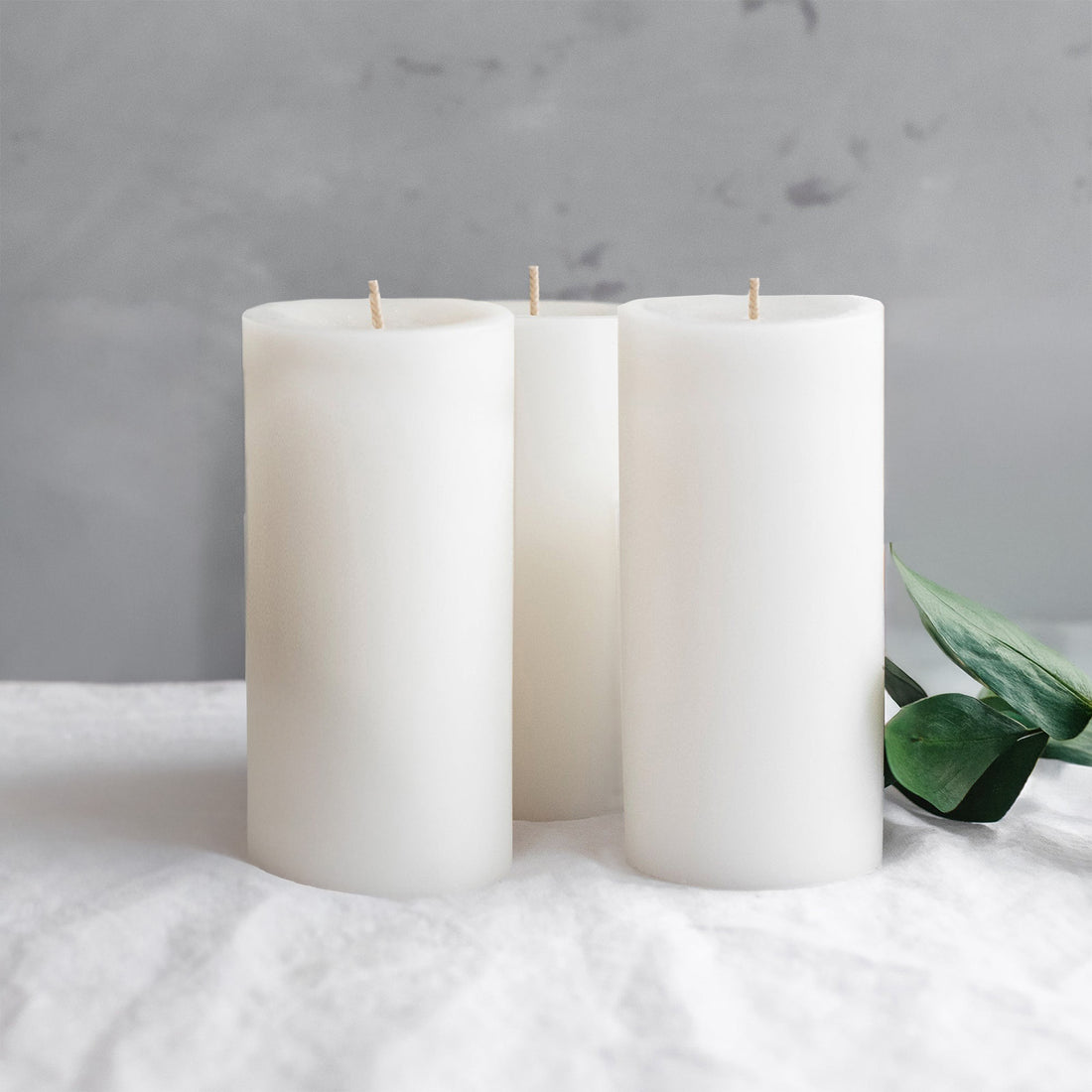 6-Pack Unscented Pillar Candles – Dripless 3x6inch White Paraffin Wax