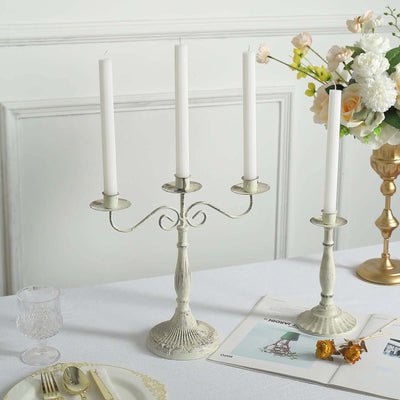 5-Pack Taper Candles 9" Ribbed Wick Ribbon Wax Design White - Premium Unscented Dinner Candles