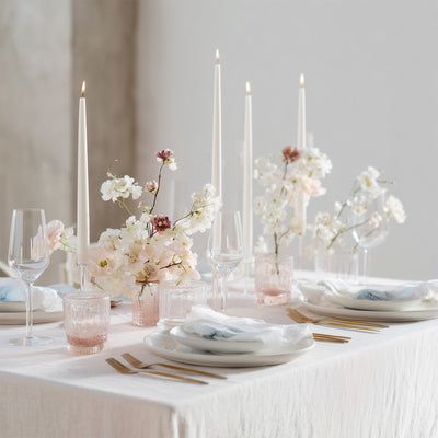 10-Pack Taper Candles 12" Premium Wax Design White - Unscented Candles for Stylish Settings