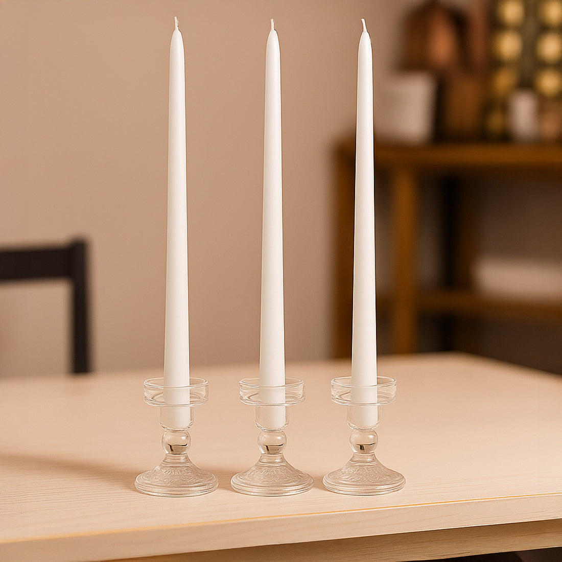 10-Pack Taper Candles 12inch Premium Wax Design White - Unscented Candles for Stylish Settings