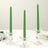 12 Pack Hunter Emerald Green Premium Wax Taper Candles, Unscented Candles - 10inch