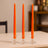 10-Pack Taper Candles 10inch Premium Wax Design Orange - Unscented Candles