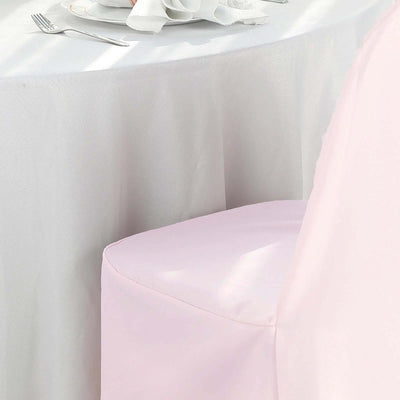 10 Pack Polyester Banquet Chair Covers Blush - Reusable Stain-Resistant Slipcovers
