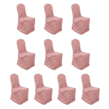 10 Pack Dusty Rose Polyester Banquet Chair Covers