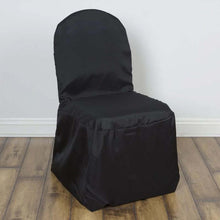 10 Pack Black Polyester Banquet Chair Cover, Reusable Stain Resistant Slip On Chair Cover