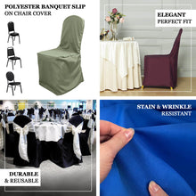 10 Pack Burgundy Polyester Banquet Chair Covers, Reusable Stain Resistant Slip On Chair Covers