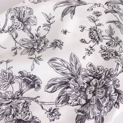 10 Pack Polyester Banquet Chair Covers – White Black French Toile Pattern, Reusable Stain-Resistant Slip-On Slipcovers