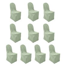 10 Pack Sage Green Polyester Banquet Chair Cover, Stain Resistant Slip On Chair Cover