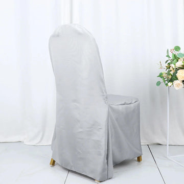 <span style="background-color:transparent;color:#111111;">Elegant and Durable Silver Polyester Banquet Chair Cover</span>