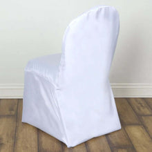 10 Pack White Polyester Banquet Chair Cover, Reusable Stain Resistant Slip On Chair Cover