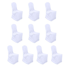 10 Pack White Polyester Banquet Chair Cover, Reusable Stain Resistant Slip On Chair Cover