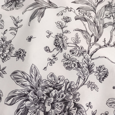 10 Pack Polyester Folding Chair Covers – White Black French Toile Pattern, Reusable Stain-Resistant Slip-On Slipcovers