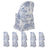 10 Pack Polyester Folding Chair Covers – White Blue French Toile Pattern, Reusable Stain-Resistant