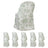 10 Pack Polyester Folding Chair Covers – White Dusty Sage Green French Toile Pattern, Reusable