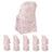 10 Pack Polyester Folding Chair Covers – White Pink French Toile Pattern, Reusable Stain-Resistant