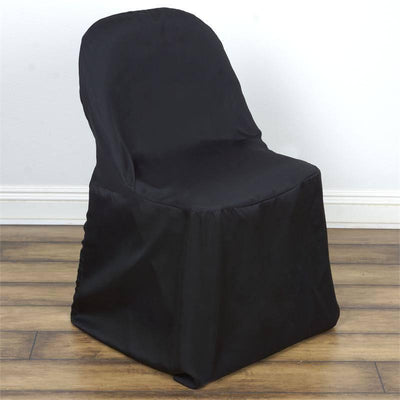 Polyester Folding Chair Cover Black - Reusable & Stain Resistant Slip On Cover